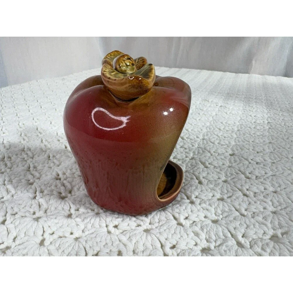 Vintage Ceramic Apple Kitchen Scrubbie Sponge or Soap Holder Scrubby glazed